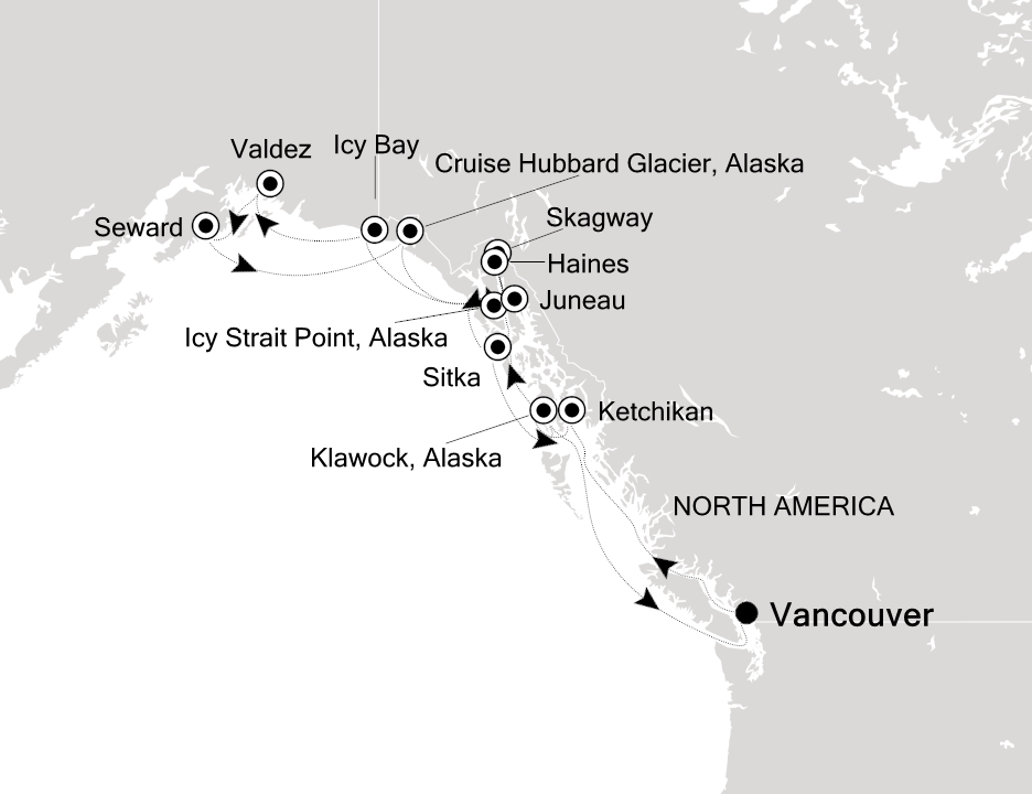 Visiting: Vancouver, Cruise Inside Passage, Ketchikan (Alaska), Icy...