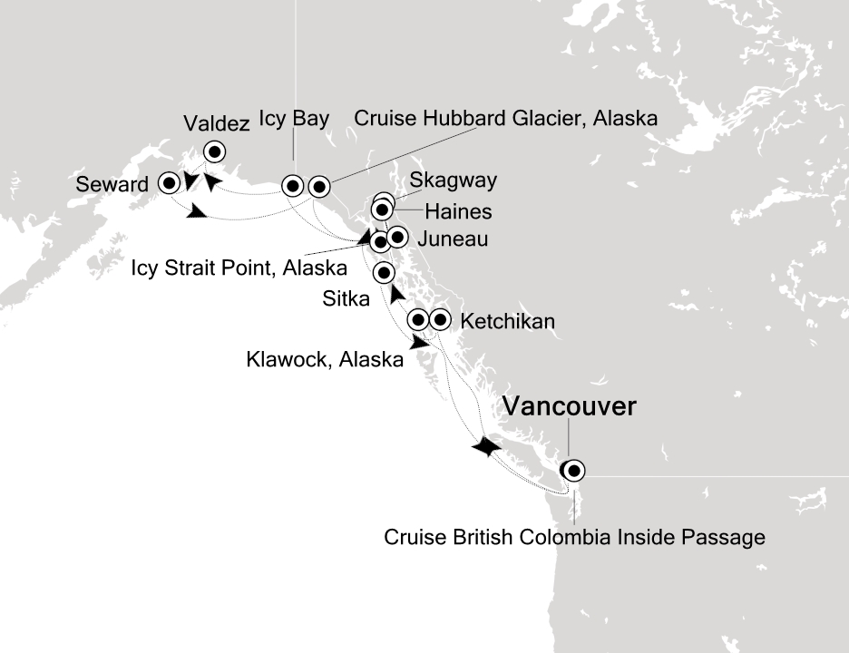 Visiting: Vancouver, Cruise Inside Passage, Ketchikan (Alaska), Icy...