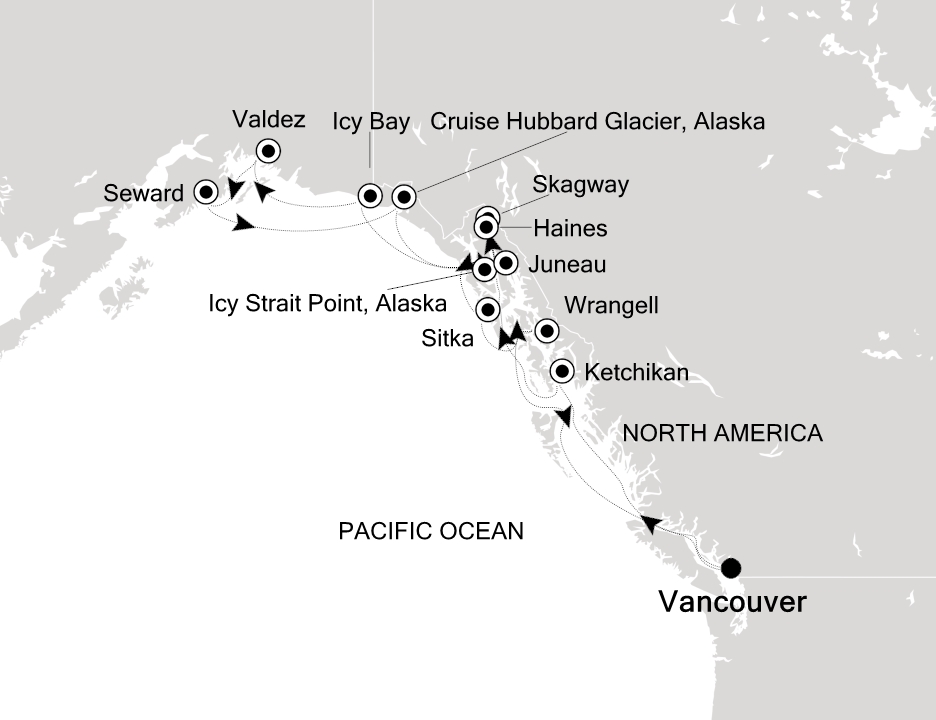 Visiting: Vancouver, Cruise Inside Passage, Ketchikan (Alaska), Icy...