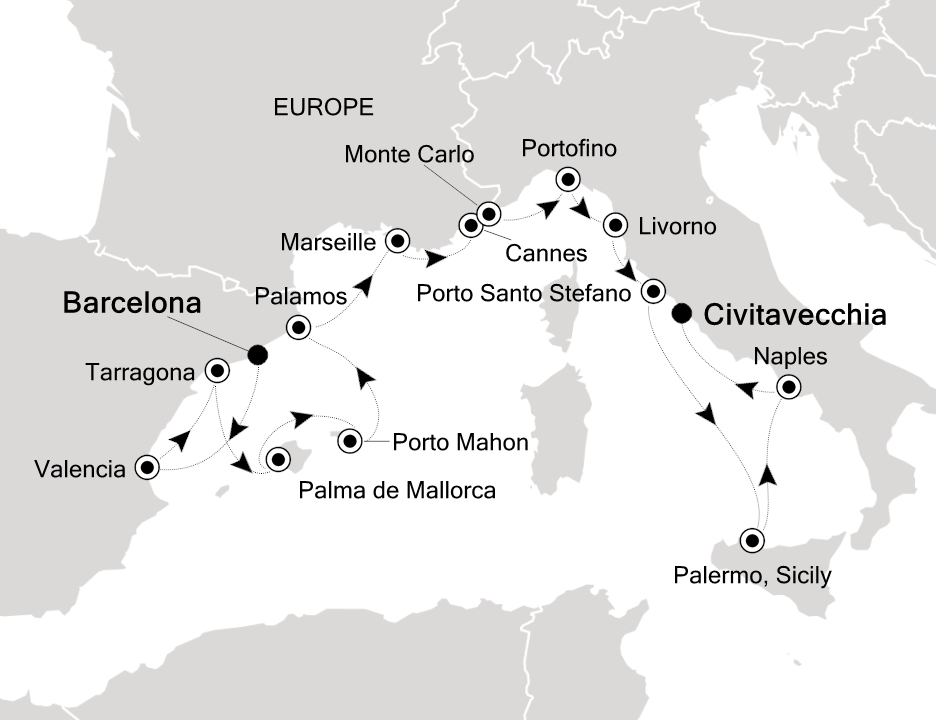 Visiting: Barcelona, Valencia, Tarragona, Palma de Mallorca,...