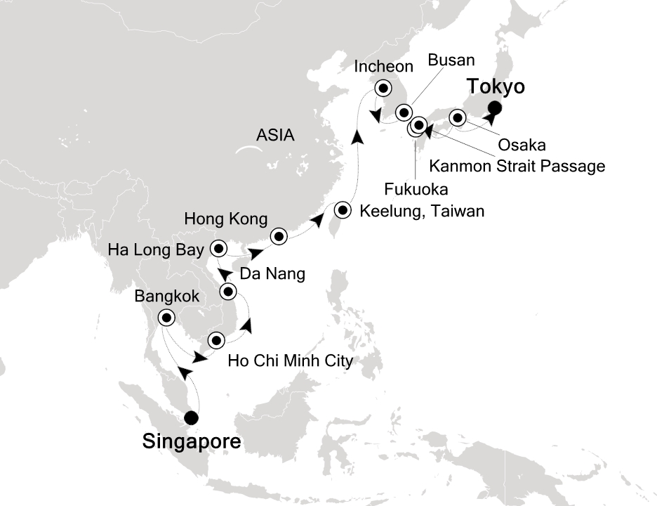 Visiting: Singapore, Bangkok (Laem Chabang) , Ho Chi Minh City, Da...