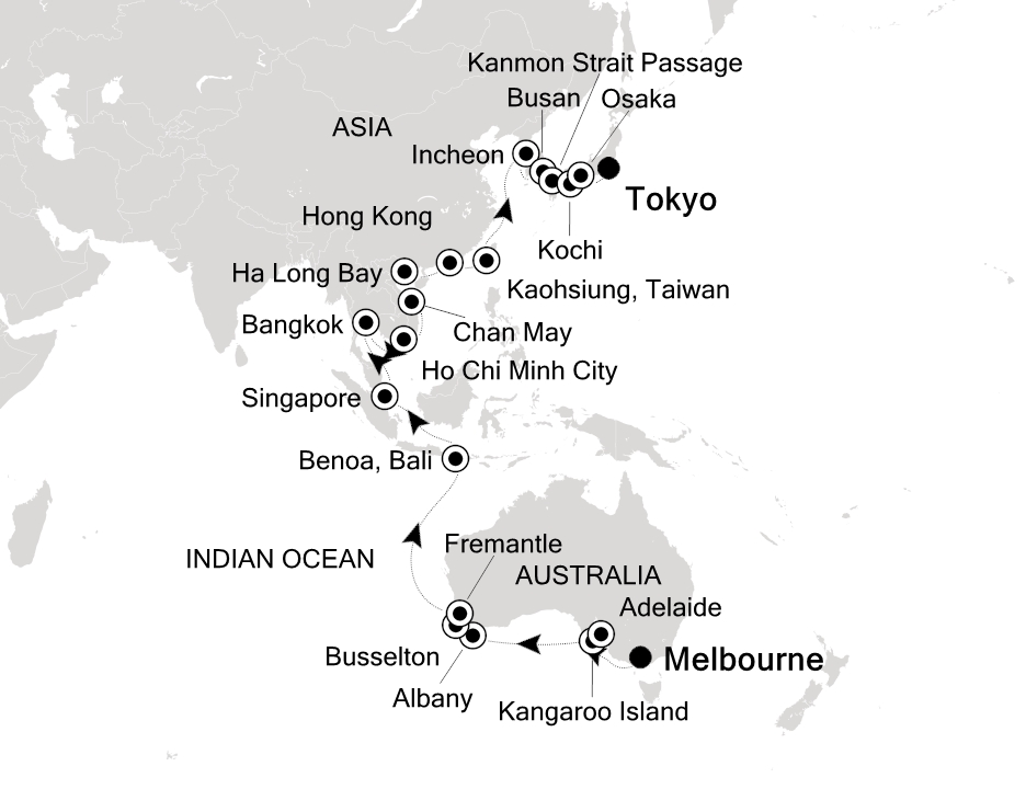 Visiting: Singapore, Bangkok (Laem Chabang) , Ho Chi Minh City,...