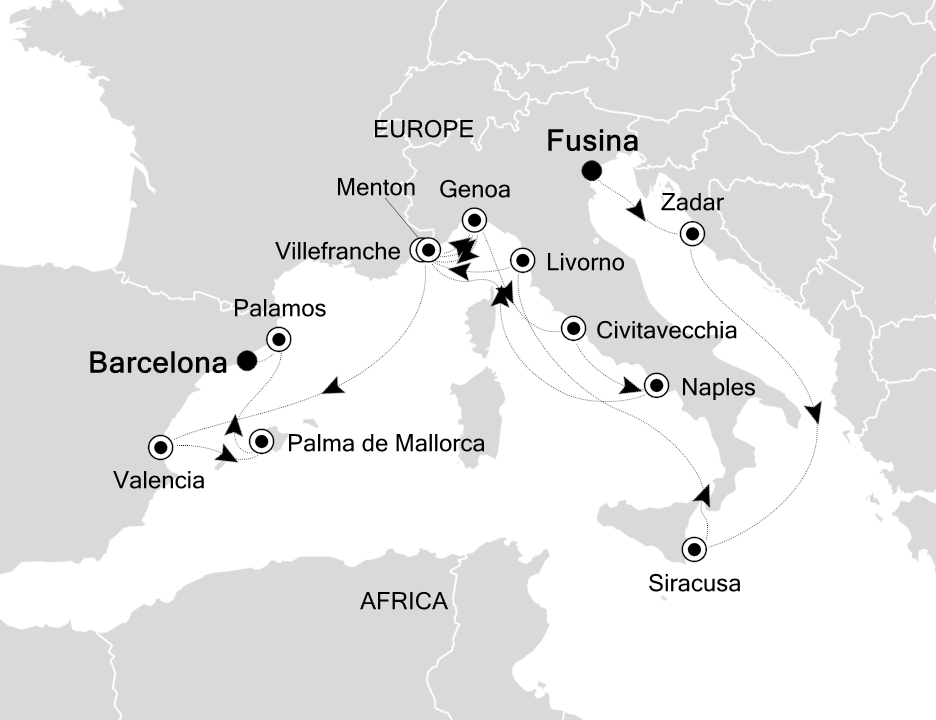Visiting: Fusina (Venice), Zadar, Siracusa (Sicily), Livorno...