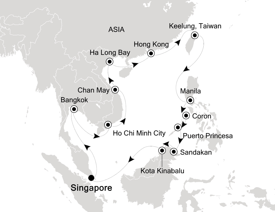 Visiting: Singapore, Bangkok (Laem Chabang) , Ho Chi Minh City,...