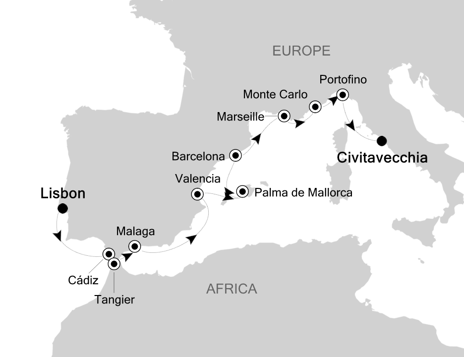 Mapa trasy rejsu